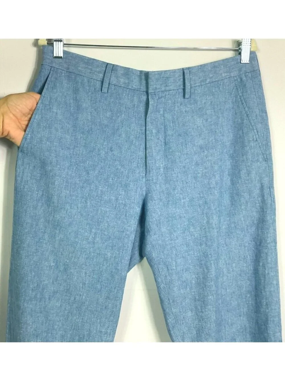 J.Crew Factory Bedford Pants W32 L30 Blue Linen Cotton Chino Pants Style A4131